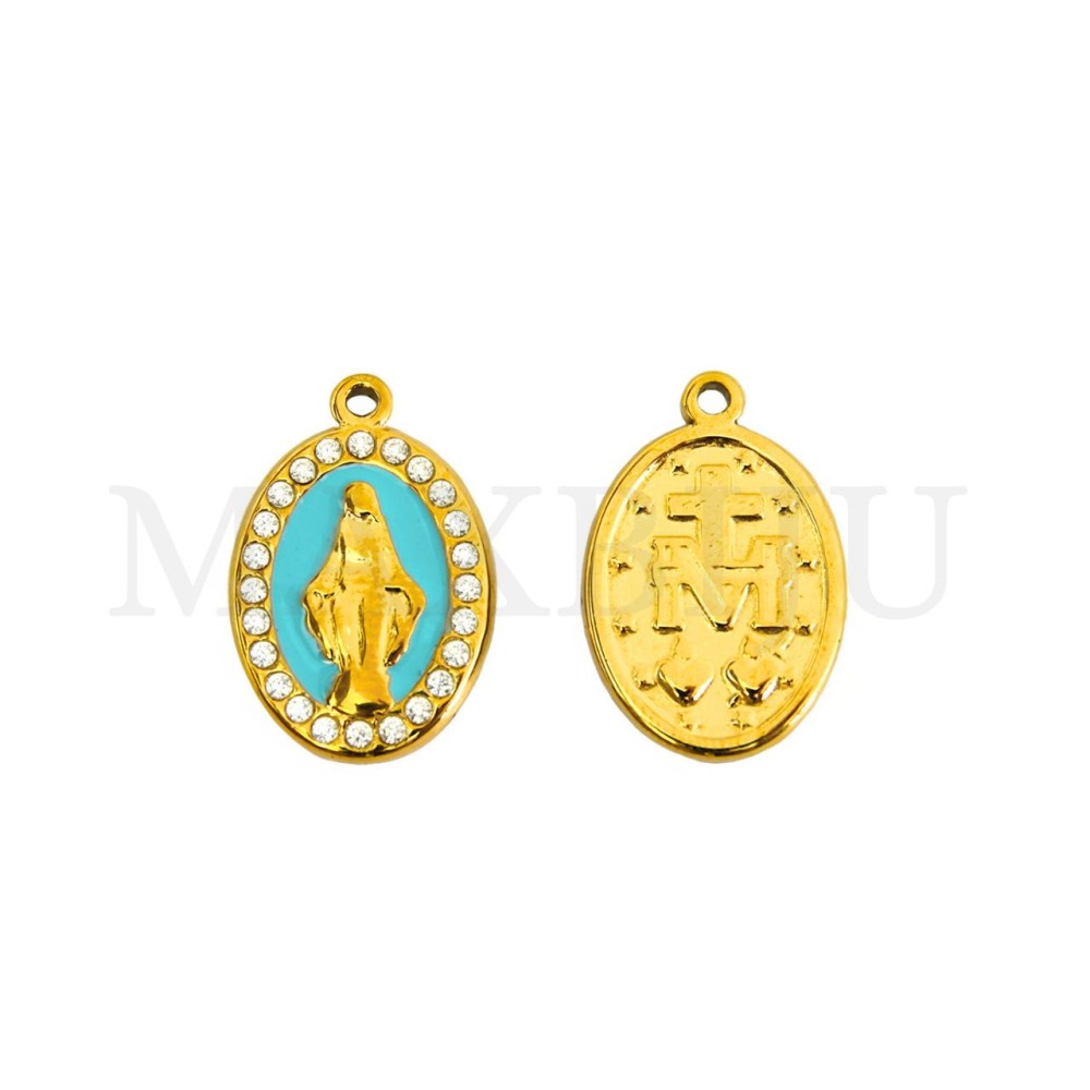 Virgin Mary Stainless Steel Earrings, 13x20mm.