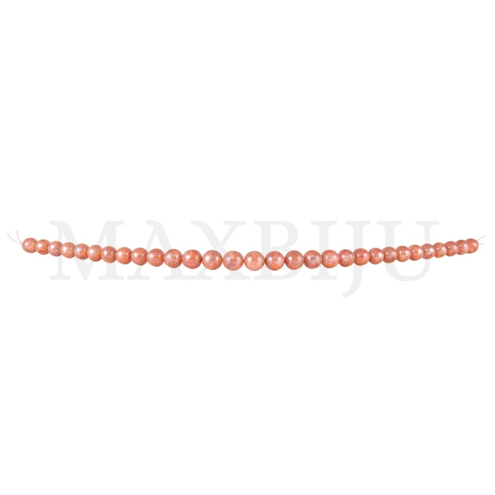 Imitation 8mm Sunstone strands.