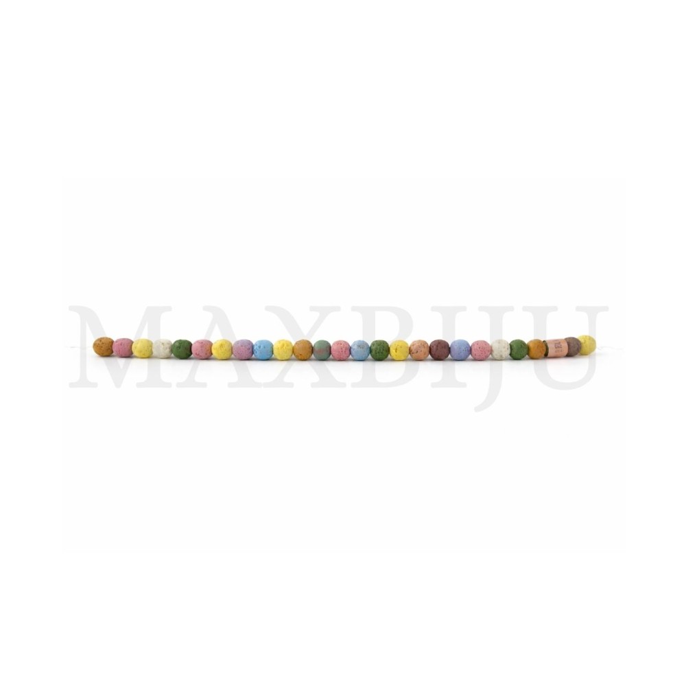 Multicoloured Volcanic Stone Strands 8mm.