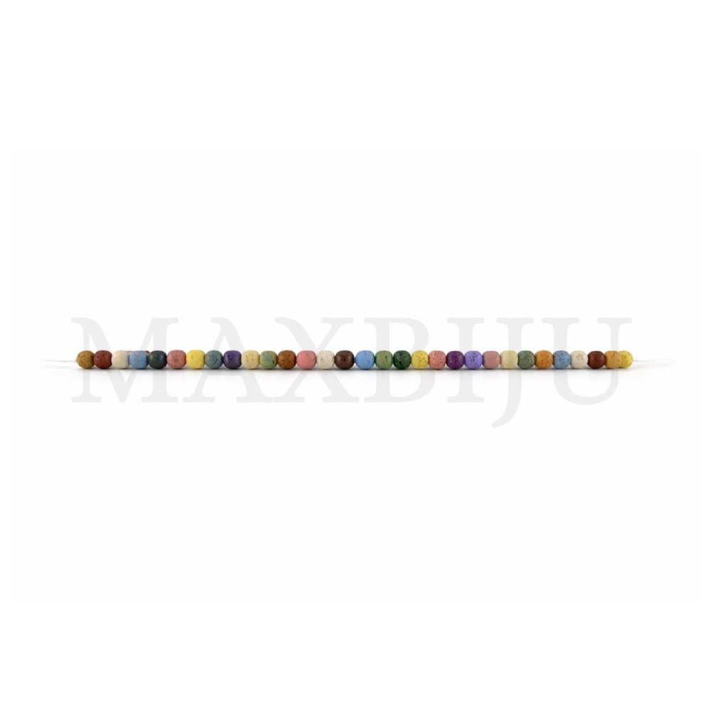 Multicoloured Volcanic Stone Strands 6mm.