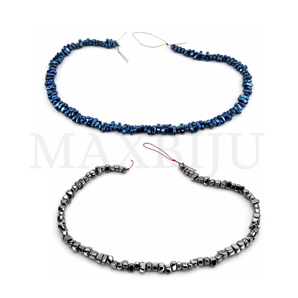 Strands of plated hematite, approx. 40 cm.