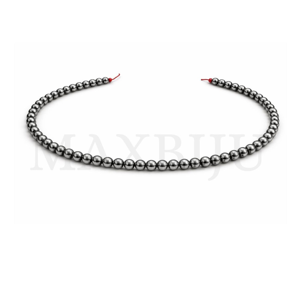 8mm hematite strands.