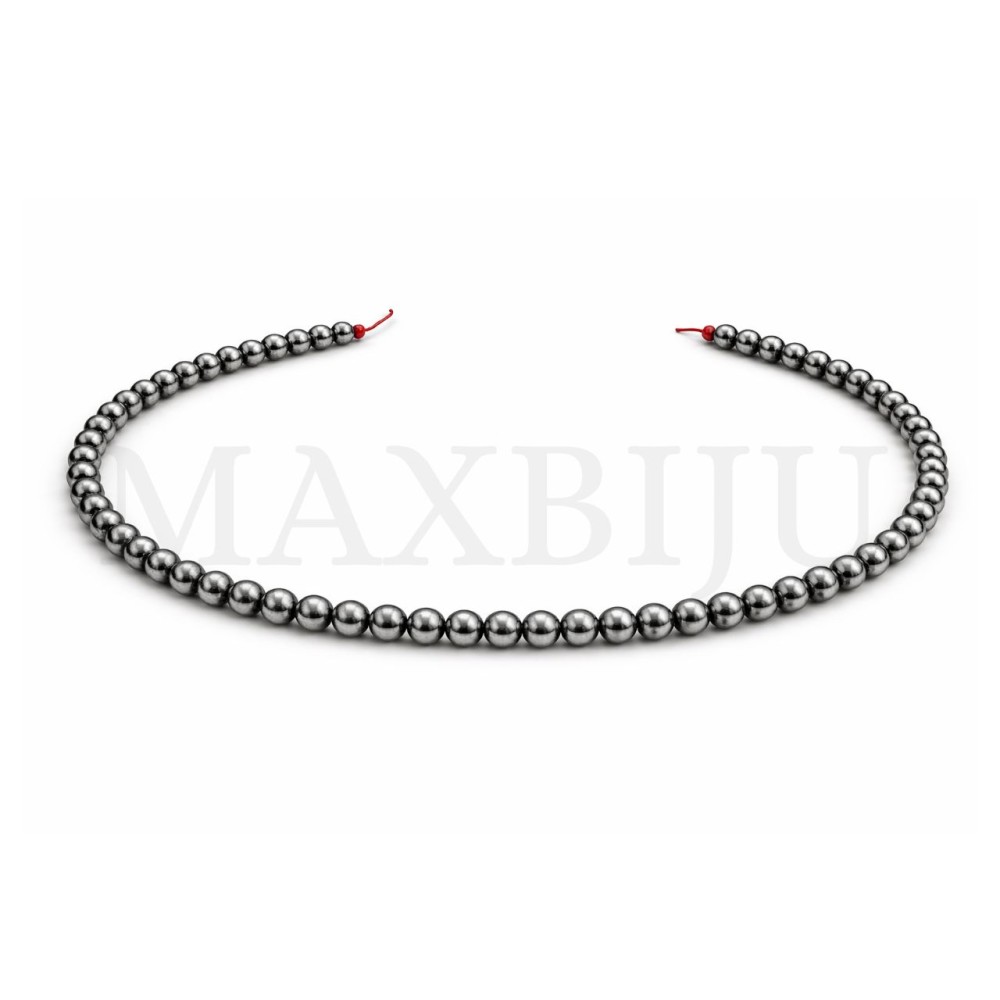 4mm hematite strands.