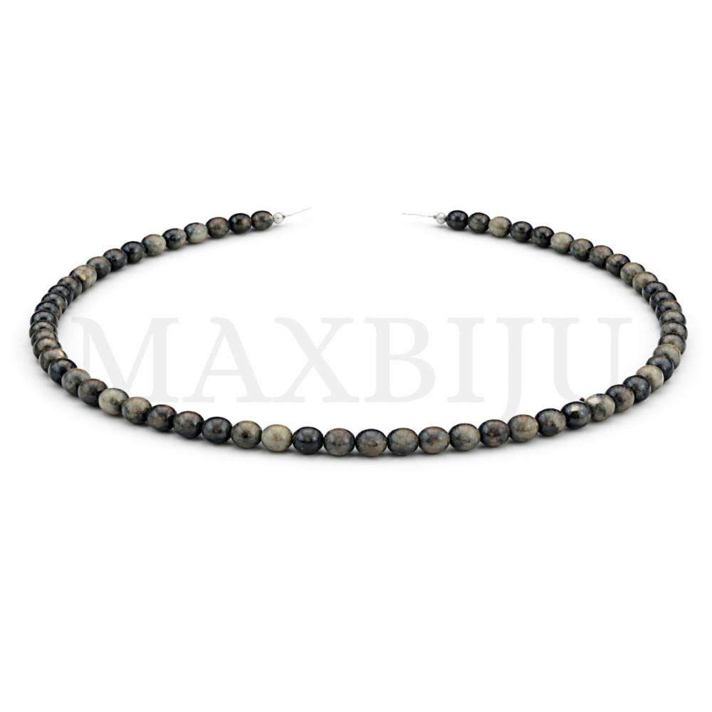 Strands of 8mm Grey Ocean Jasper.