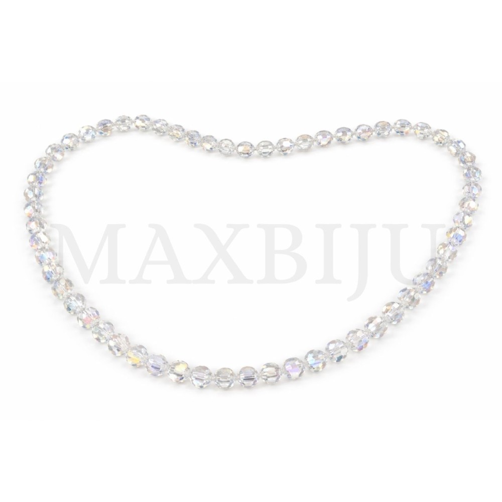 Faceted Glass Beads – Translucent Iridescent 8mm.