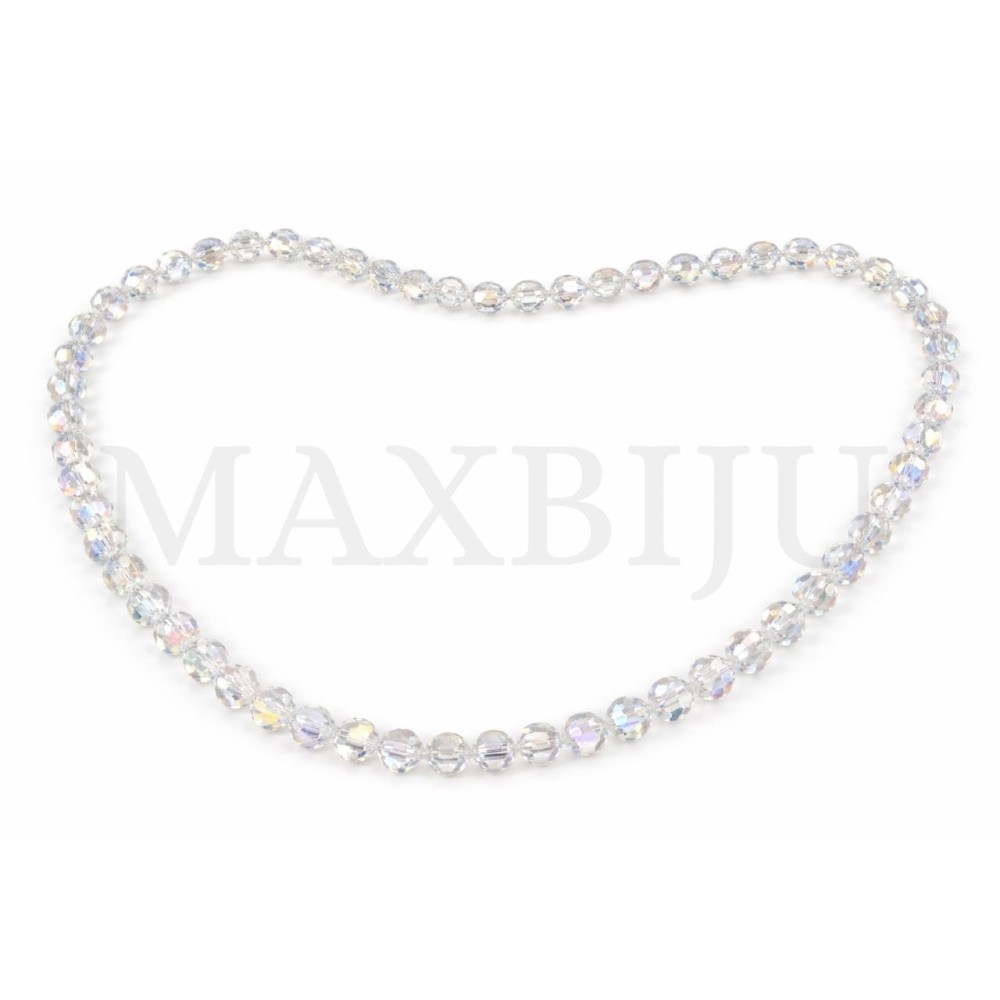 Faceted Glass Beads – Translucent Iridescent 4mm.