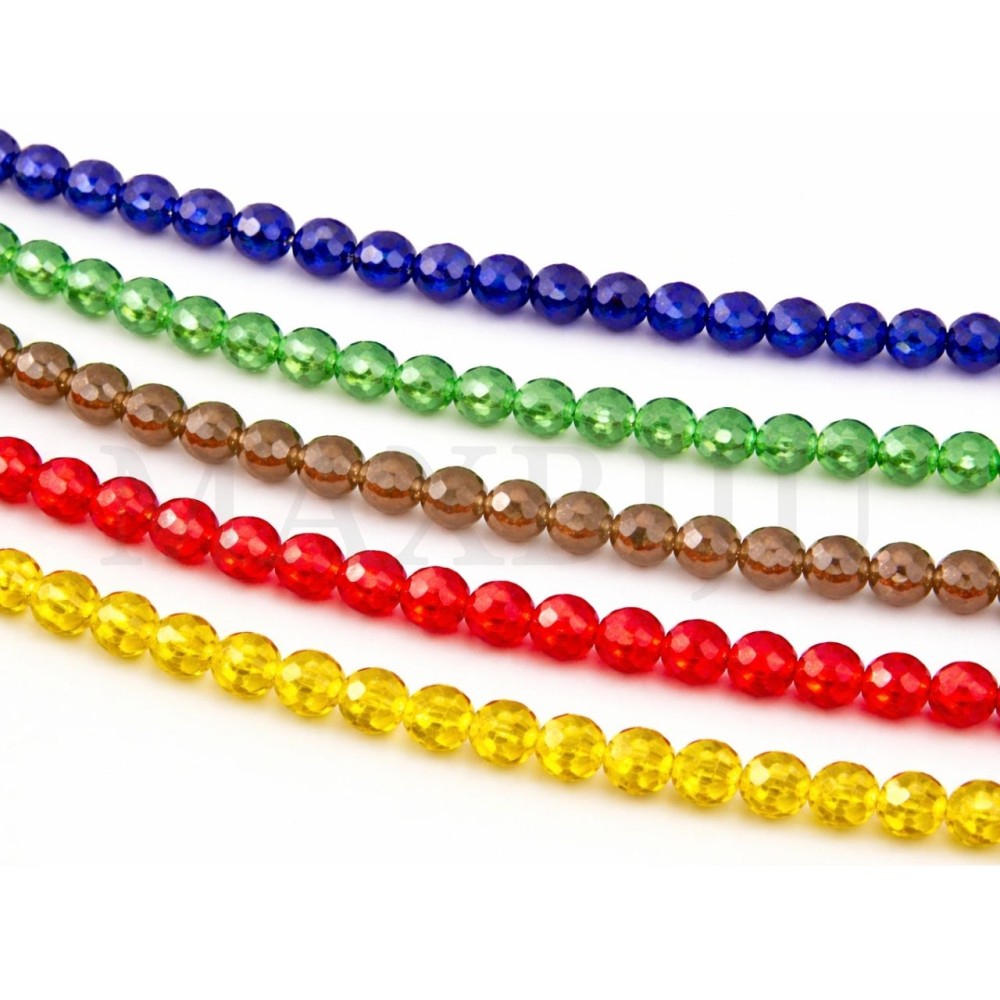 Strands of translucent faceted glass – 8mm.