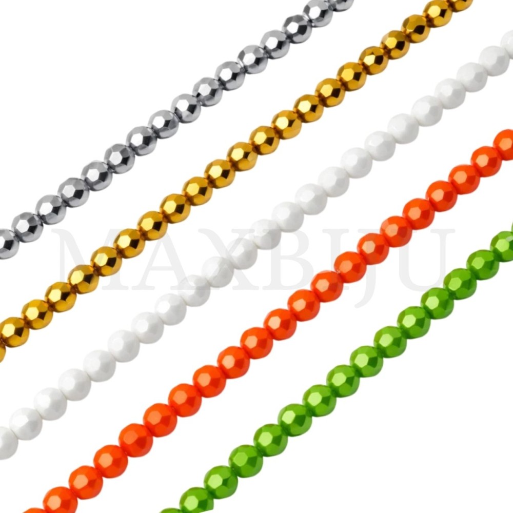 Faceted glass beads – 10mm.