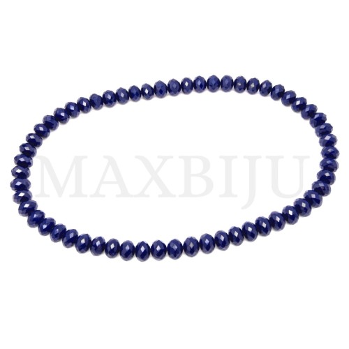 Flat, faceted glass beads – 8x10mm.