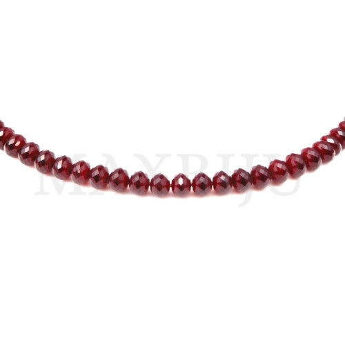 Flat, faceted glass beads – 8x10mm.