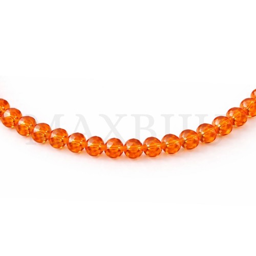 Flat, faceted glass beads – 8x10mm.