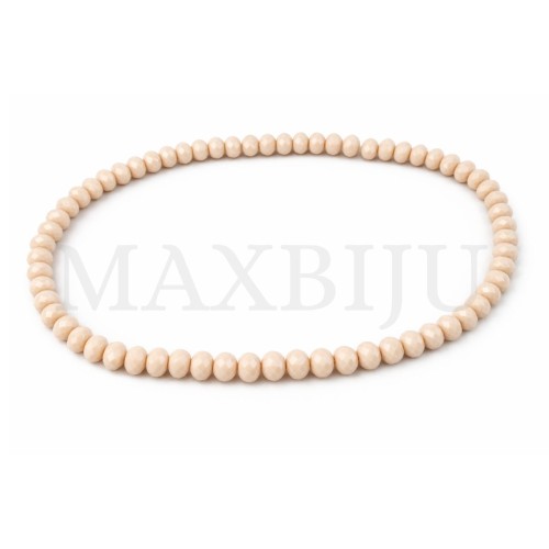 Flat, faceted glass beads – 8x10mm.