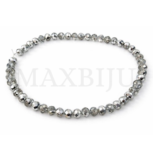 Flat, faceted glass beads – 8x10mm.