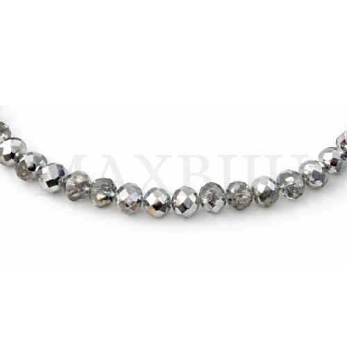 Flat, faceted glass beads – 8x10mm.