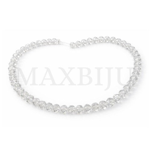 Flat, faceted glass beads – 8x10mm.