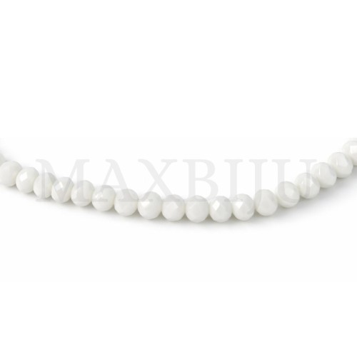 Flat, faceted glass beads – 8x10mm.