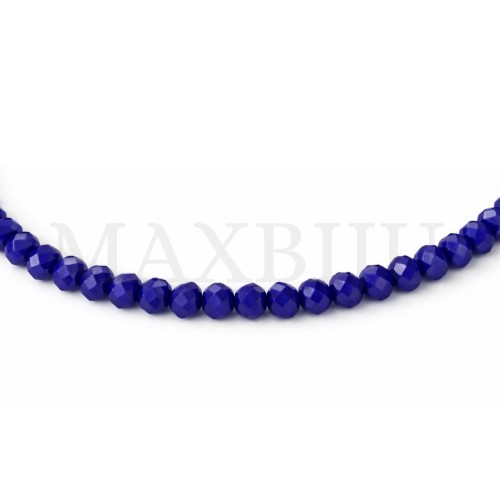 Flat, faceted glass beads – 6x8mm.