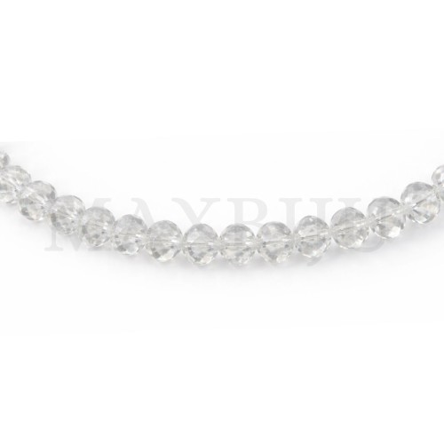 Flat, faceted glass beads – 6x8mm.