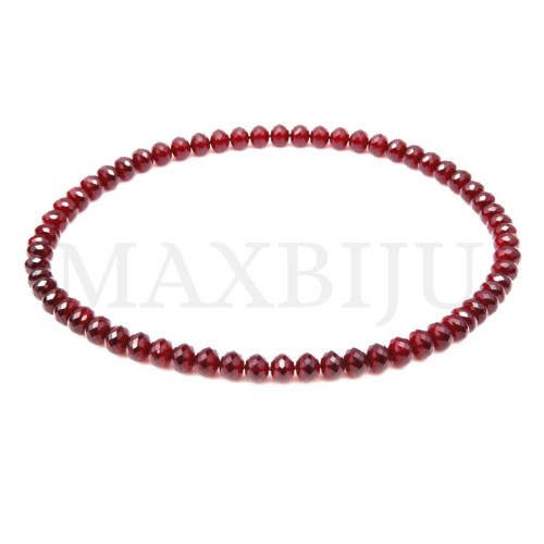 Flat, faceted glass beads – 4x6mm.