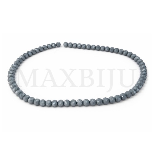 Flat, faceted glass beads – 4x6mm.
