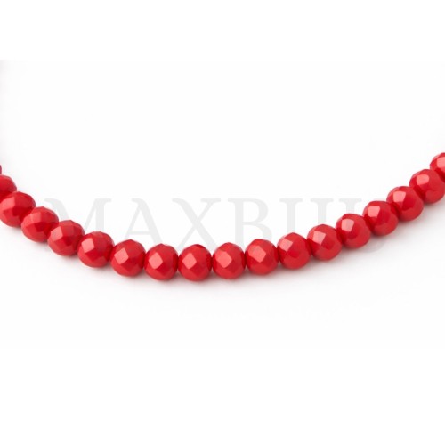 Flat, faceted glass beads – 3x4mm.