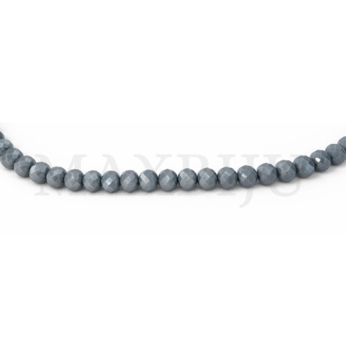 Flat, faceted glass beads – 2x3mm.