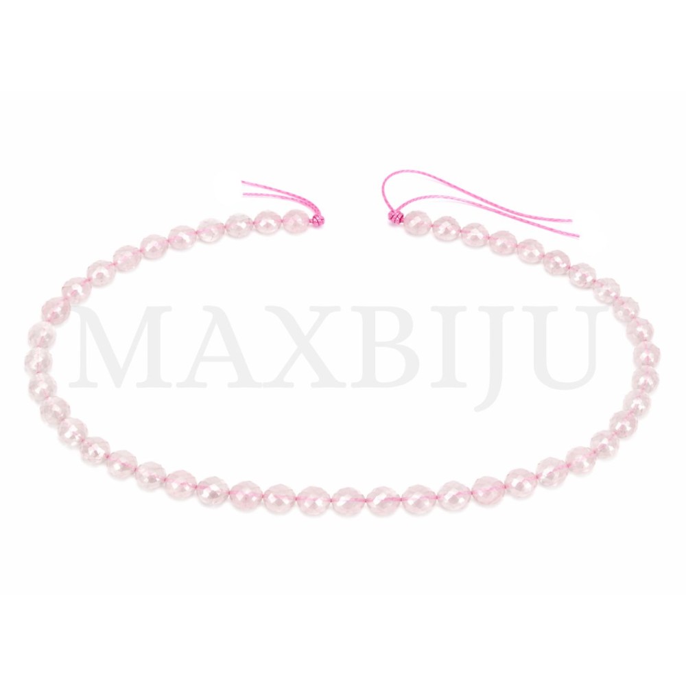 6mm Faceted Flat Quartz Beads.