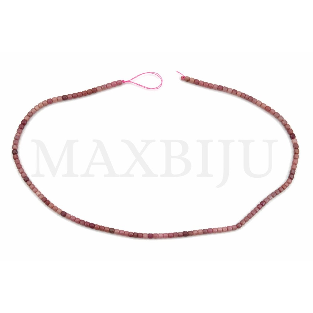 Strings of 2.5mm Faceted Wooden Cube Beads.