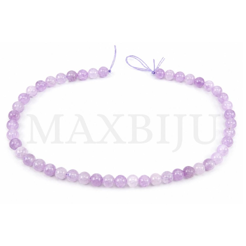Strings of 8mm Lavender Quartz.