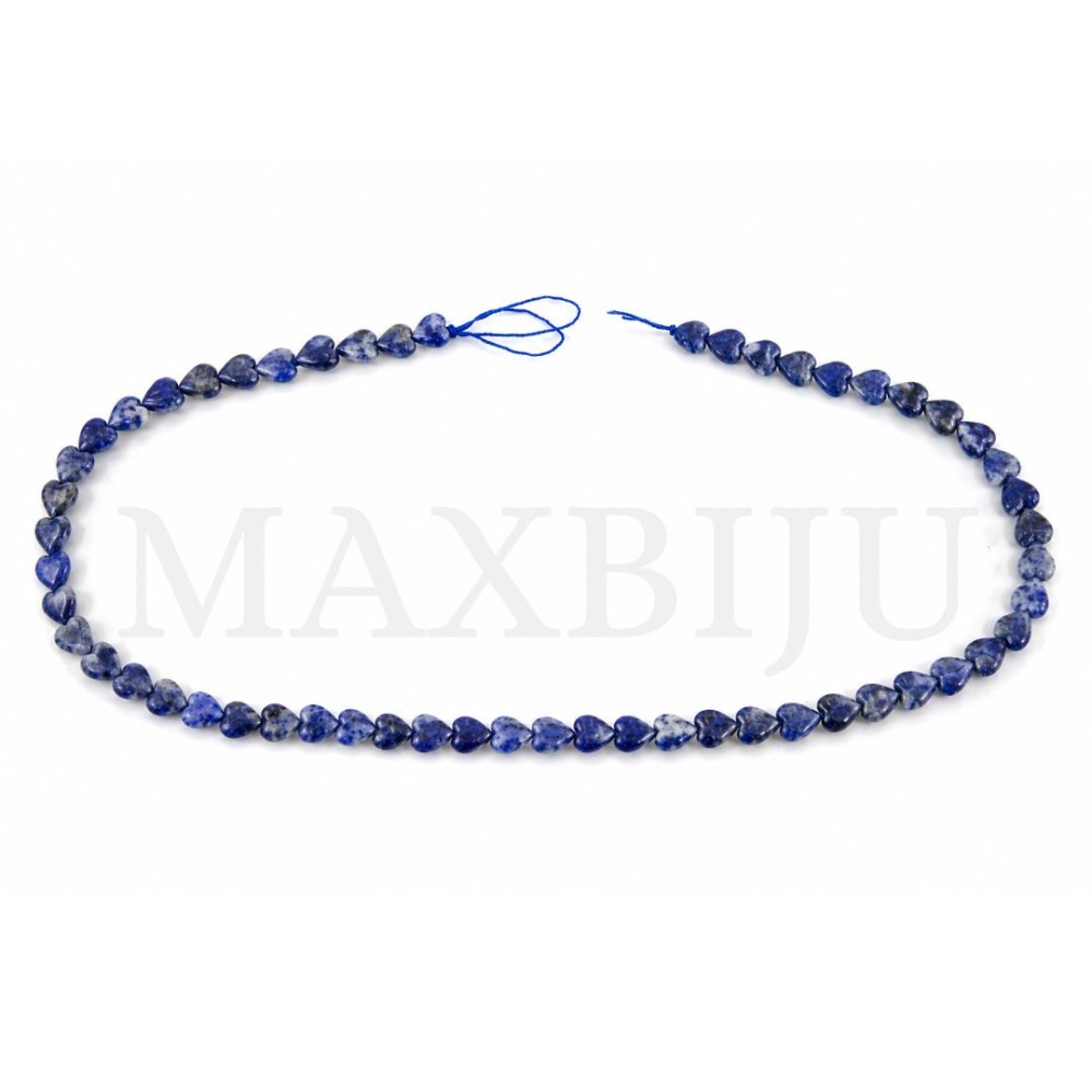 Sodalite Beads - Heart-shaped, 6mm.