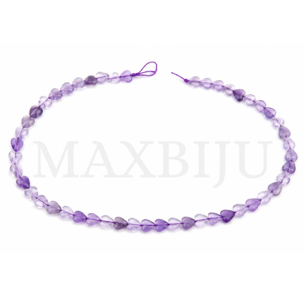 Amethyst Beads - Heart-shaped 6mm.