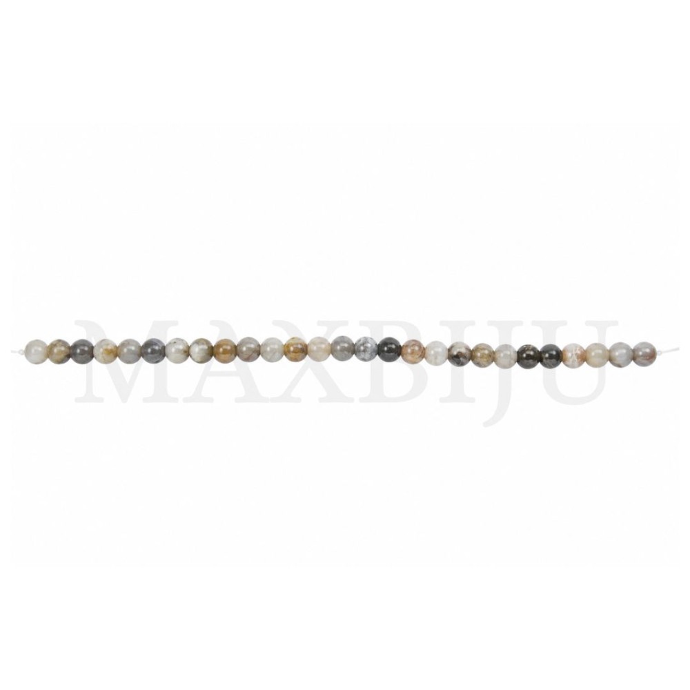 Strings of 8mm Agata Banbu Beads.