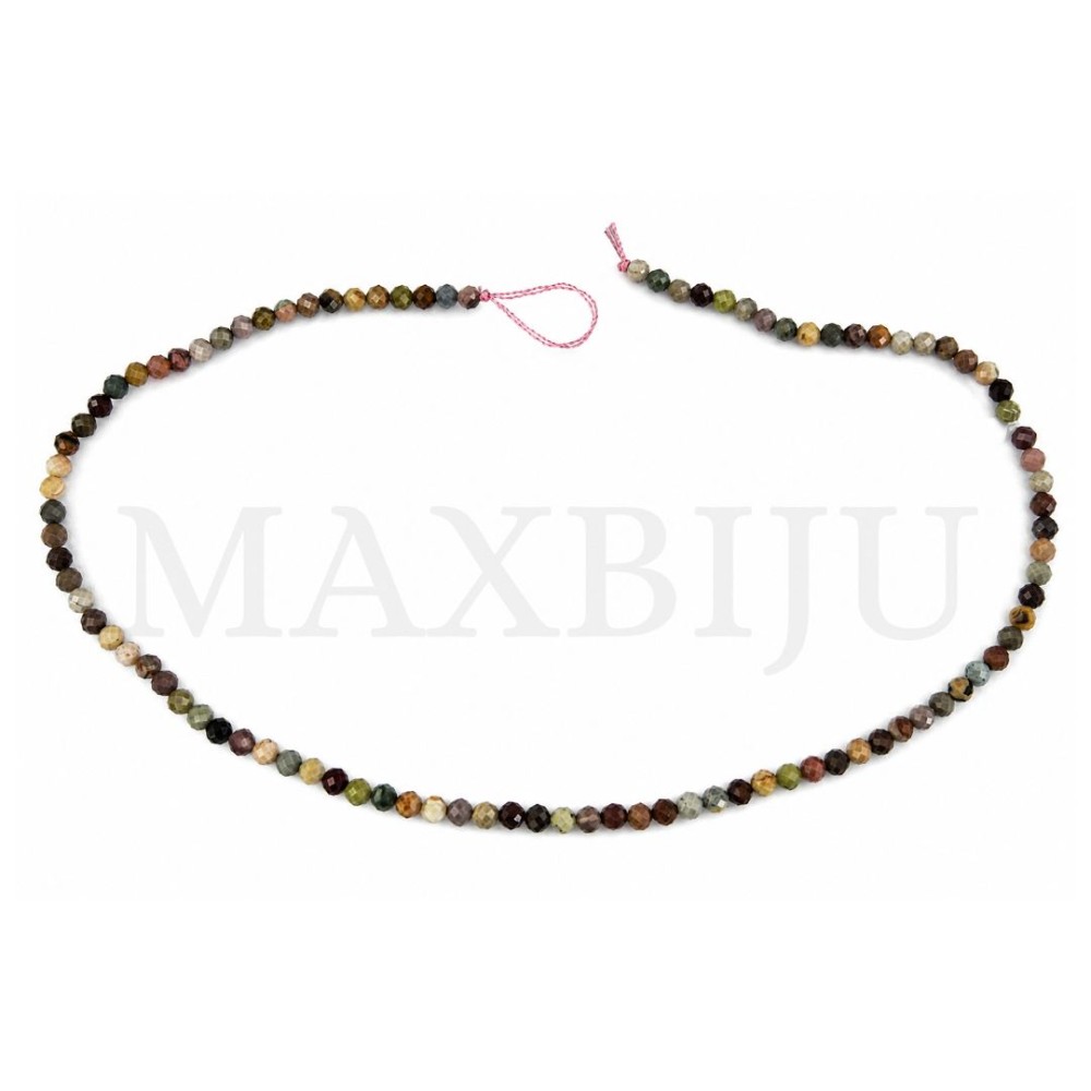 Strings of Faceted Alashan Gobi Agate, 4mm.