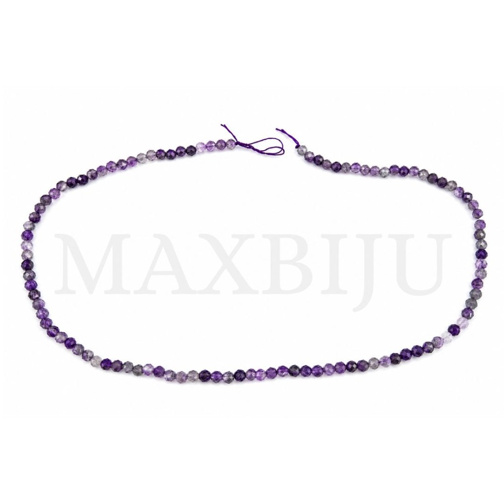 Strings of 4mm Faceted Amethyst Beads.