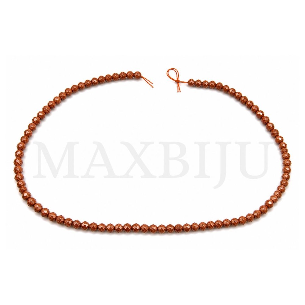 Strings of 4mm Faceted Gold Sand Beads.