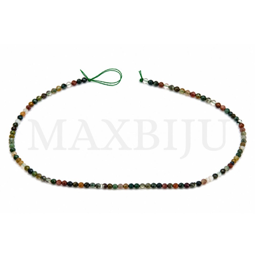 Strings of 3mm Faceted Indian Agate.