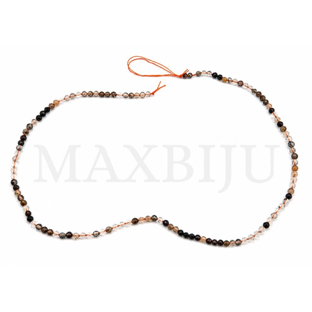 3mm Faceted Rutilated Crystal Beads.