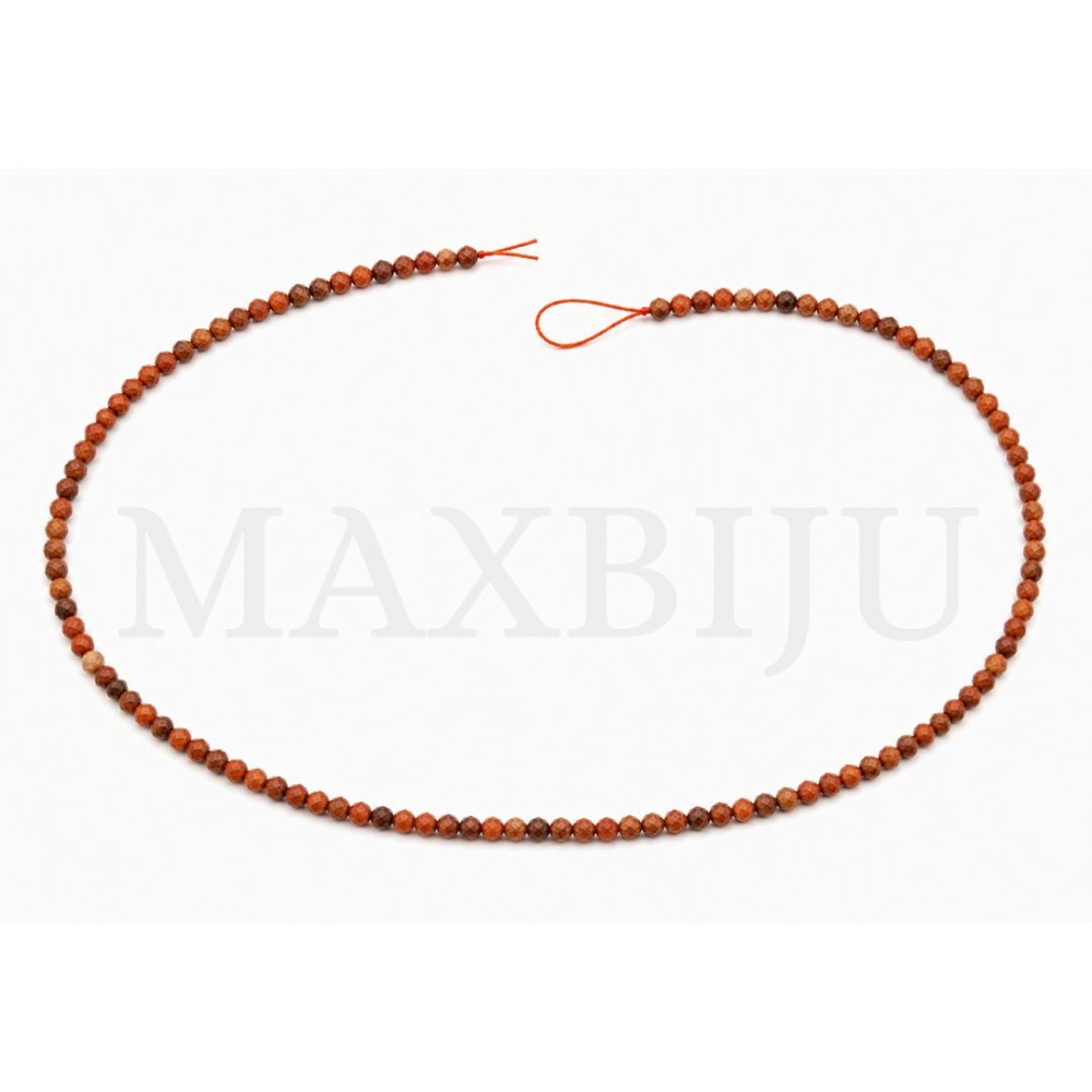 Strings of 3mm Faceted Coral.