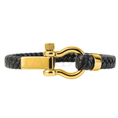 Stainless Steel "Braided Leather Bracelet"
(21cm)