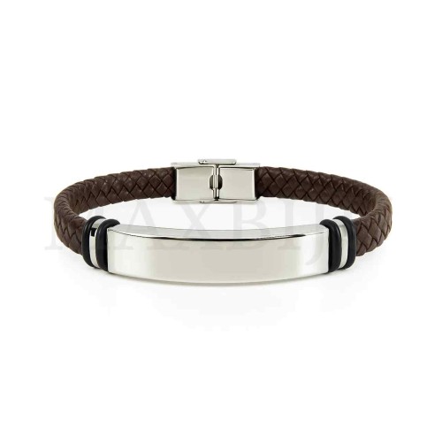 Stainless Steel "Braided Leather Bracelet"
(22cm)