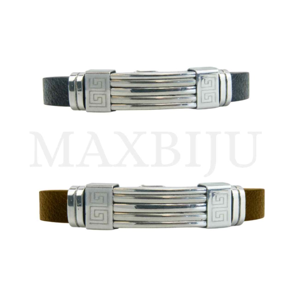 Stainless Steel "Leather Bracelet"
(21,50cm)