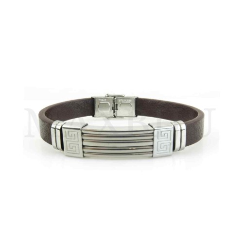 Stainless Steel "Leather Bracelet"
(21,50cm)