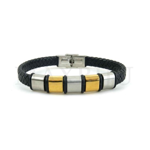 Stainless Steel "Braided Leather Bracelet"
(20,50cm)