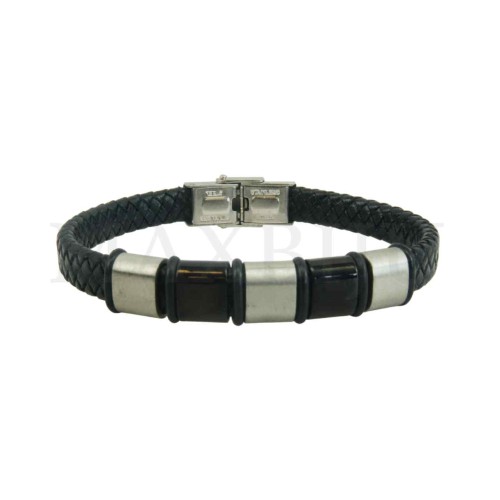 Stainless Steel "Braided Leather Bracelet"
(20,50cm)