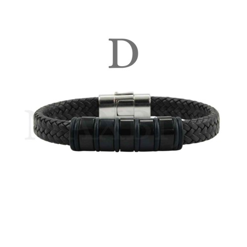 Stainless Steel "Braided Leather Bracelet"
(21cm)