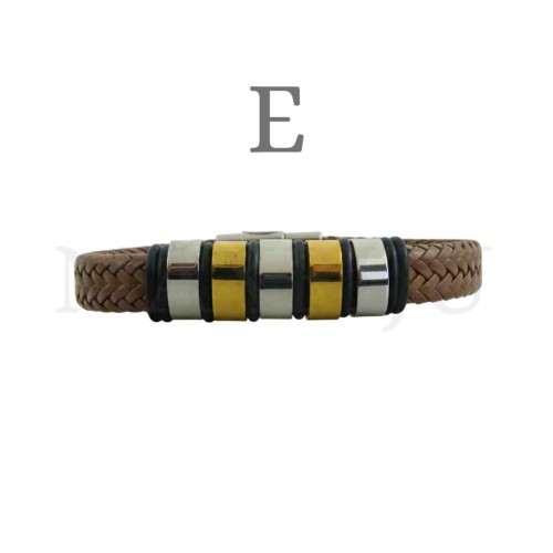 Stainless Steel "Braided Leather Bracelet"
(21cm)