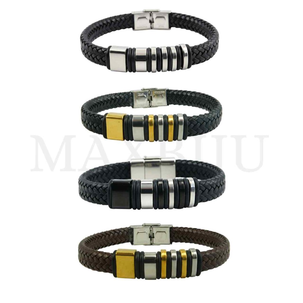 Stainless Steel "Braided Leather Bracelet"
(20,50cm)