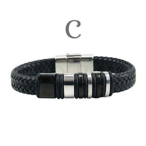 Stainless Steel "Braided Leather Bracelet"
(20,50cm)