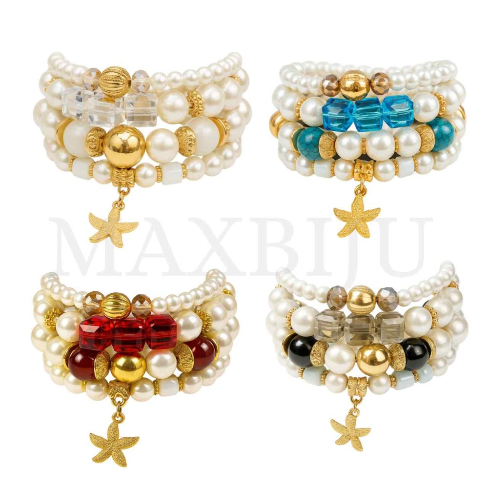 Rhodium "Pearl  Bracelets"