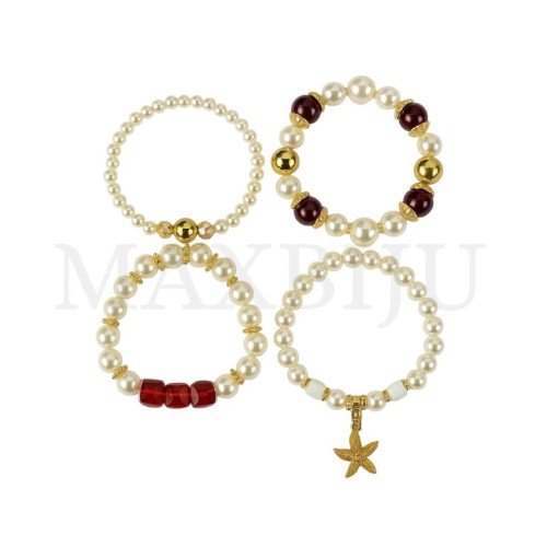 Rhodium "Pearl  Bracelets"